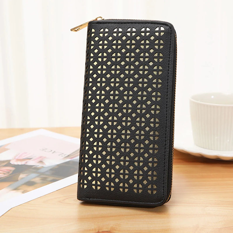 Women's Long Zipper Handbag Hollow Wallet