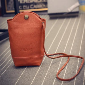 Women's Retro PU Leather Mobile Phone Bag Crossbody Handbag