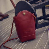 Women's Retro PU Leather Mobile Phone Bag Crossbody Handbag