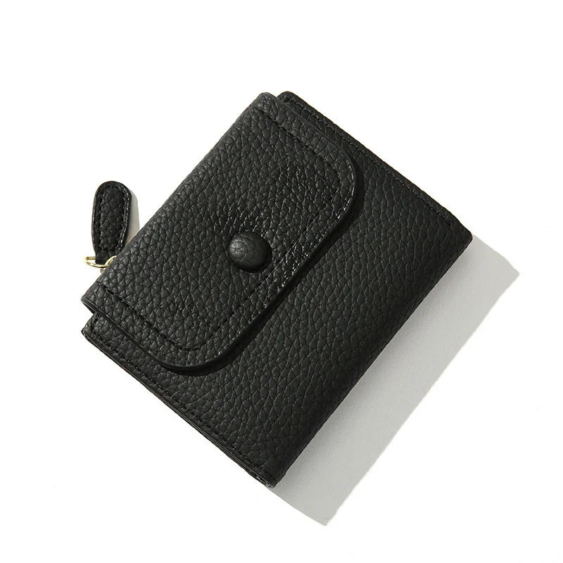 Women's Zipper Coin Purse Wallet For Girl PU Leather Short Wallet