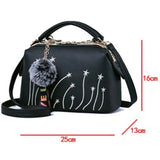 Women's Motorcycle Embroidery Crossbody Shoulder Bag 25X13X16cm