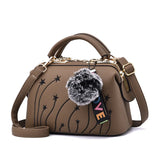 Women's Motorcycle Embroidery Crossbody Shoulder Bag 25X13X16cm