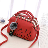 Women's Motorcycle Embroidery Crossbody Shoulder Bag 25X13X16cm