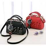 Women's Motorcycle Embroidery Crossbody Shoulder Bag 25X13X16cm