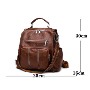 Women's Retro PU Leather Backpack School Bag Casual Backpacks