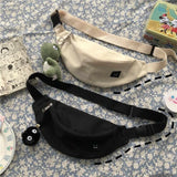Women's Canvas Chest Bag Jogging Fanny Pack Girls Wallet Messenger Bags