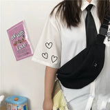 Women's Canvas Chest Bag Jogging Fanny Pack Girls Wallet Messenger Bags