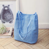 Women's Canvas Tote Bucket Bag Foldable Shopping Eco-Friendly Handbag
