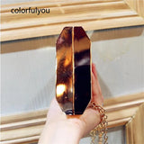 Metal Hollow Evening Handbags Golden Chain Clutch