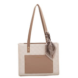 Large Capacity One Shoulder Handbag Stitch Contrast Tote Bag