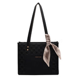Large Capacity One Shoulder Handbag Stitch Contrast Tote Bag