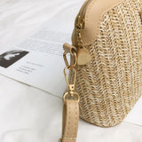 Women's Linen Straw Shell Fawn One Shoulder Bag