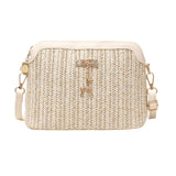 Women's Linen Straw Shell Fawn One Shoulder Bag