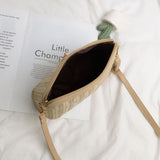 Women's Linen Straw Shell Fawn One Shoulder Bag