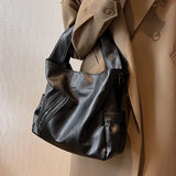 Women's Leather Commuter Messenger Bag Large Capacity Handbag