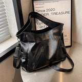 Women's Leather Commuter Messenger Bag Large Capacity Handbag