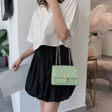 Women's Retro One Shoulder Square Bag, PU Leather Messenger Bag