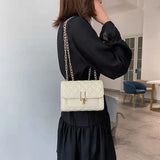 Women's Retro One Shoulder Square Bag, PU Leather Messenger Bag