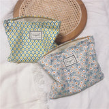 Women's Plaid Print Cosmetic Bag Large Capacity Make Up Storage Beauty Cases