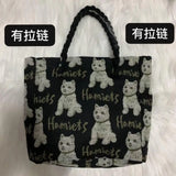 Women's Plush Shoulder Bags Covered with Puppy Clutch Bags