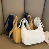 Women's Retro Solid Shoulder Bag, Fashionable PU Leather Dumpling Bag