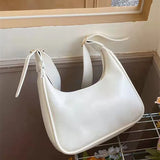 Women's Retro Solid Shoulder Bag, Fashionable PU Leather Dumpling Bag
