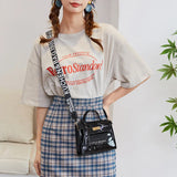 Solid Printing Leather Shoulder Bag for Women Small Diagonal Crossbody