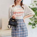 Solid Printing Leather Shoulder Bag for Women Small Diagonal Crossbody