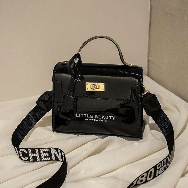 Solid Printing Leather Shoulder Bag for Women Small Diagonal Crossbody