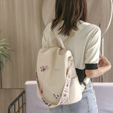 Women's Flower Print Backpack School Ski Boot Backpack