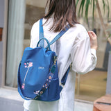 Women's Flower Print Backpack School Ski Boot Backpack