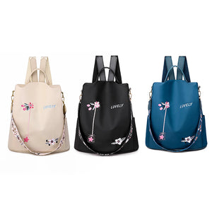 Women's Flower Print Backpack School Ski Boot Backpack