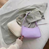 Women's Solid Retro Zipper Small Square Bag, Pu Top Handle Si