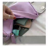 Women's Solid Retro Zipper Small Square Bag, Pu Top Handle Si