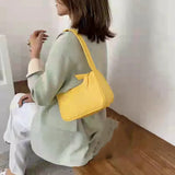 Women's Solid Retro Zipper Small Square Bag, Pu Top Handle Si