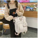 Women's Nylon Backpack Girls Laptop Backpack School Bag