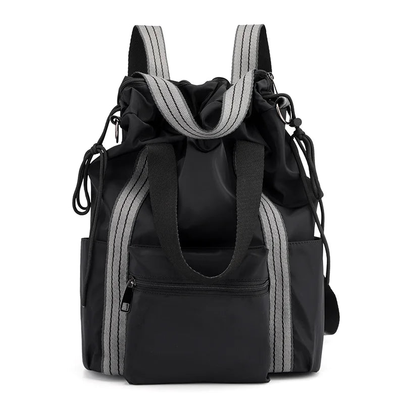Women's Nylon Multi-function Drawstring Backpack