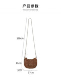 Women's Nylon Saddle Bag Chain Down Padded Shoulder Crossbody Bag