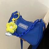 Women's Nylon Flower Shoulder Bag Solid Messenger Bag