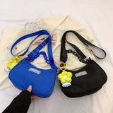 Women's Nylon Flower Shoulder Bag Solid Messenger Bag