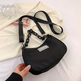 Women's Nylon Flower Shoulder Bag Solid Messenger Bag