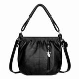 Women's Oil Wax Leather Handbag Tote Bag Wine