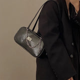 Women's Oil Wax Leather Chain Bag Commuter Shoulder Bag