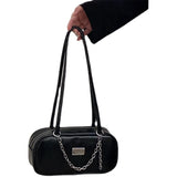 Women's Oil Wax Leather Chain Bag Commuter Shoulder Bag