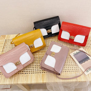 Women's One Shoulder Bag Contrast Lock Crossbody Square Bag