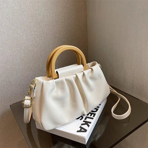 Women's Retro PU Leather Shoulder Bag Large Capacity Solid Handbags