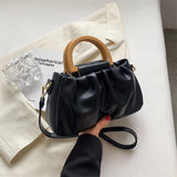Women's Retro PU Leather Shoulder Bag Large Capacity Solid Handbags