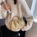 Women's Retro PU Leather Shoulder Bag Large Capacity Solid Handbags