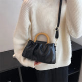 Women's Retro PU Leather Shoulder Bag Large Capacity Solid Handbags