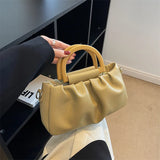 Women's Retro PU Leather Shoulder Bag Large Capacity Solid Handbags